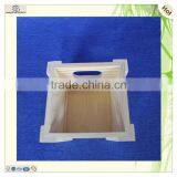 Small Unfinished Carved Pine Wooden Storage Box thumbnail-3