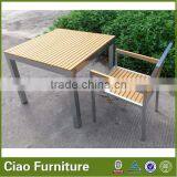 Outdoor Plastic Wood Table Set Garden Coffee Table and Chair thumbnail-4