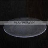 Red Color Glass Dinning Plate Set With Sliver Plating Metal Stand thumbnail-3