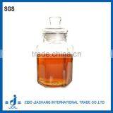 PJ02 Hexagon Clear Glass Juice Jars With Stand thumbnail-1