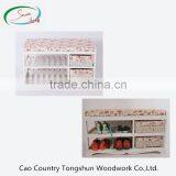 Country Style Wholesale Price White Fancy Wooden Shoes Stool thumbnail-1