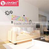 Wall Stickers DIY Wood 3D Flower Shape Home Decal Living Room Murals Wall Wood Furniture Sticker Decor thumbnail-3