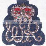 Handmade Decorative Patches, Zari Embroidery Cap Badge thumbnail-1