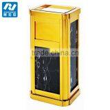 Square Stainless Steel Powder Coated Dust Bin With Ashtray thumbnail-4