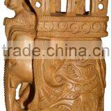 Carved Wooden Animals/wood Carved Elephant/ Wood Sculpture Art thumbnail-1