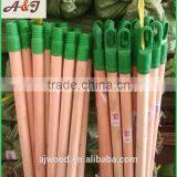 Natural Wooden Mop Handle With Plastic Italian Screw and Long Cap thumbnail-1