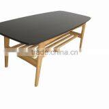 Qingdao Furniture Black Top Oak Wood Coffee Table for Hot Sale thumbnail-2