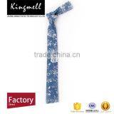 Blue Floral Digital Print Silk&polyester Necktie With Low MOQ thumbnail-2