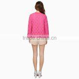HAODUOYI Women Zip Front Lace Embroidery Jacket Base Ball Style Sport Blazer thumbnail-6
