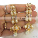 Crystal Pearl Bollywood Necklace Jhumka EARRING Bridal Set thumbnail-4