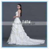 Taffeta Off Shoulder Ruched A Line Floor Length Beaded Mermaid Wedding Dress thumbnail-5