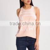 MGOO Wholesale Sublimation Printing Loose Fit Tank Tops For Women Drop Armhole Racer Back Singlet thumbnail-3