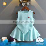 SS-964G Top Quality Kids Clothing Sets Pure Color Chiffon Baby Girl Boutique Clothing Sets