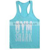 Customized OEM Brand Logo GYM Shark Sleeveless Fitness Sportwear GYM Vest Cotton Stringer Bodybuilding Men GYM Shark Tank Top thumbnail-2