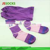 Purple Long Socks For Girl Tights Lady Strip Tight Socks thumbnail-1