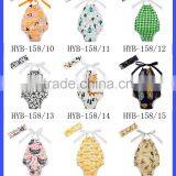 Summer Ocean Style Halter Sleeveless Design Retro Cotton Baby Girls Vintage Climbing Floral Romper thumbnail-5