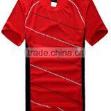 100% Polyester White Wholesale Striped Men Blank t Shirt thumbnail-3