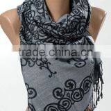 Long Scarf or Shawl or Neck Wrap. Mothers Days Scarf. Fall Oversize Scarf Wrap. Turquoise and Beige. thumbnail-6