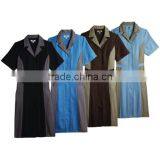 Anti-Static Zipper Down Fashionable Colors Dual Tone Hotel Uniform Ladies Housekeeping Maids Dress thumbnail-2
