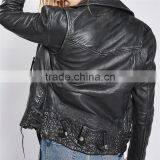 Custom Italian Cool Quilted Bomber Leather Motorcycle and Biker Jacket thumbnail-4