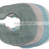 100% Cotton Towel Terry Baby Chin Bibs (White & Dyed) thumbnail-1