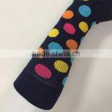 Mid-calf Teen Girl Colorful Dot Jacquard Full Terry Crew Fashion Tube Socks Women thumbnail-2