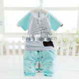 Wholesale Summer Cotton Printing Girls Cheap Newborn Baby Clothing Set thumbnail-2