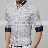Modern Custom Mens Business Stripes Shirt thumbnail-1