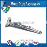 Made in Taiwan Double Thread Hex Flange Fibercement Light Section Heavy Duty Wafer Head Steel Special Self Drilling Screw thumbnail-5