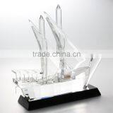 Noble Customized Made Islamic Crystal Boat Model for Black Base With Logo and Text Engraved Free