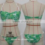 Latest Design Women High Quality Plus Size Print Triangular Bikini Swimsuit
