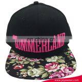 100% Acrylic Simple Snapback Cap Fashionable Floral Snapback Hat thumbnail-1
