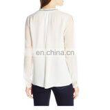 Designer Clothing Manufacturers in China, Long Sleeve Cream Lady Shirt Office Uniform Design thumbnail-2