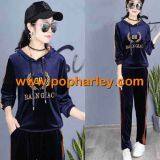 Factory Wholesale Woman Gold Velvet Sportswears thumbnail-1