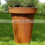 High Quality Corten Steel Planters Box Flower Pots thumbnail-3