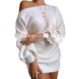 LAITE D2130 Women Casual Dresses Ladies Bishop Sleeve Knitted Dress Sweater Dresses Women Clothing thumbnail-2