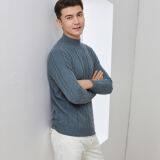 New Fashion Cashmere Mens Round Neck Casual Knitting Sweater