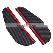 New Carbon Fiber Texture, Universal Car Window Visor Rearview Mirror Rain Cover Eyebrow thumbnail-1