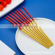 Portable Set Chopsticks 2021 High Quality Color Stainless Steel Cutlery Gold Flatware Wedding thumbnail-4