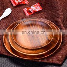 Eco-friendly Bamboo Wooden Serving Plate Natural Wood Plate Rack Kitchen Tableware Different Size Set for 3 thumbnail-1