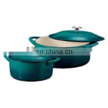 Insulated Blue Non Stick Cooking Hot Pot Casserole Enamel Pot Cast Iron thumbnail-3