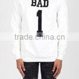 White Color Printed Sweatshirt/white Color Sweatshirt With Black Color Printing/custom White Color Sweatshirt thumbnail-3