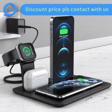 Strong Compatible Charger Station for IPhone 11 Iwatch and Airpod Portable Battery Charger 4 in 1 Wireless Charger Stand thumbnail-6