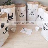 Popular Heavy Kraft Paper Bag,Animal Letter Cross Paper Storage Bags,Toys Clothes Kids Wall Pocket Children Room thumbnail-1