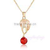 Happy Birthday Gift Women Gold Ruby Stone Flexible Necklace thumbnail-1