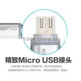 GOLF 1M LED Light Metal Nylon Weave Cable for Android Mobile Phone 2.1A Micro USB Quick Charging and Data Cable thumbnail-3