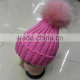 Hot Winter Real Genuine Fox Fur Pom Poms Hats Women Knitted Beanie With 15cm Fur Ball thumbnail-2