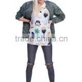 OEM Brand New 3D Print Emoji Gun Latest Women T Shirt thumbnail-4