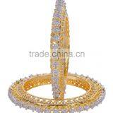 Indian Beautiful American Diamontic Gold Plated Bangle thumbnail-1