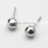 High Polish Round Ball Screw Back Earring Stainless Steel Stud Earrings Screw thumbnail-5